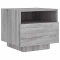 vidaXL Nočné stolíky s LED svetlami 2 ks sivé sonoma 40x39x37 cm