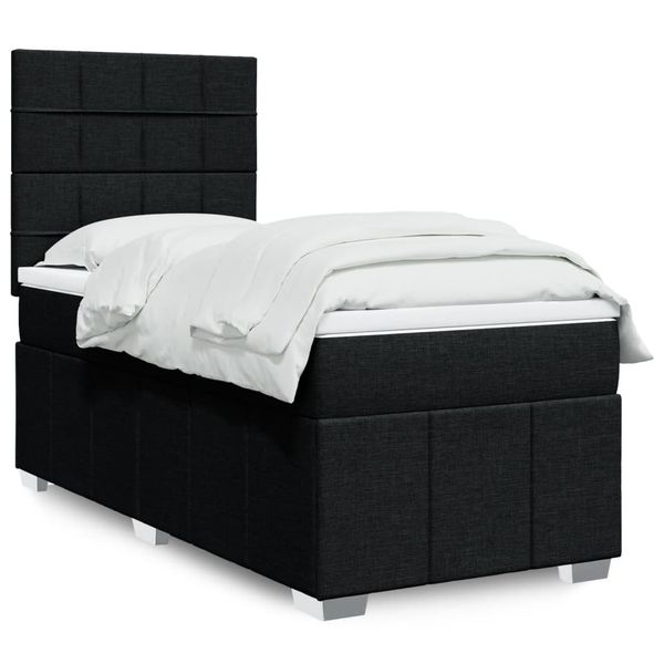 vidaXL Boxspring posteľ s matracom čierna 100x200 cm látka