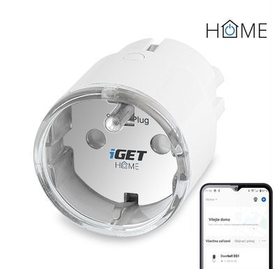 iGET HOME Power 1 - Wi-Fi zásuvka 230V s meraním spotreby, 3680 W