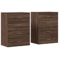vidaXL Komody 2 ks hnedý dub 60x39x80 cm kompozitné drevo