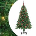 vidaXL Umelý vianočný stromček Zelená 150 cm PVC a Oceľ a Plast