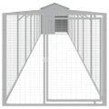vidaXL Búda pre psa so strechou bledosivá 117x813x123 cm pozin. oceľ