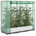 vidaXL Záhon s krytom na skleník ratanový vzhľad 120x40x123 cm