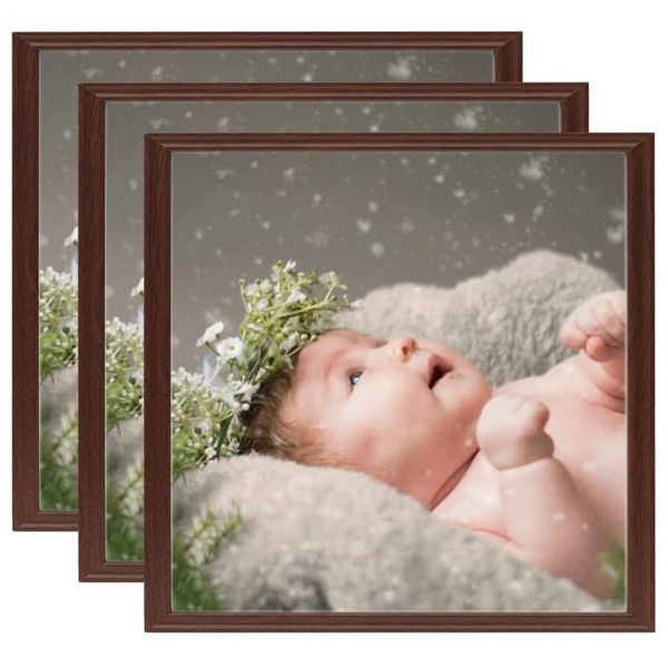 vidaXL Fotorámiky na stôl, koláž 3 ks, tmavočervené 30x30 cm