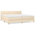vidaXL Boxspring posteľ s matracom krémová 200x200 cm látka