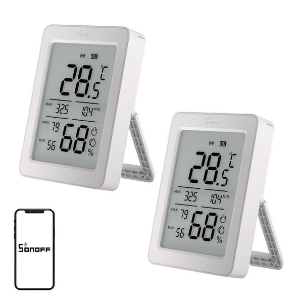 Inteligentný senzor teploty a vlhkosti SONOFF SNZB-02DR2 ZigBee, 2 ks