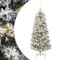 vidaXL Umelý Sklápací Vianočný Stromček 150 LED Zelená a biela 120 cm