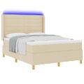 vidaXL Posteľ s pružinovým rámom Krémová 140 x 190 cm látka