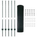 vidaXL Euro oplotenie s pilierom 10 x 1 m PVC potiahnutá oceľ Zelená