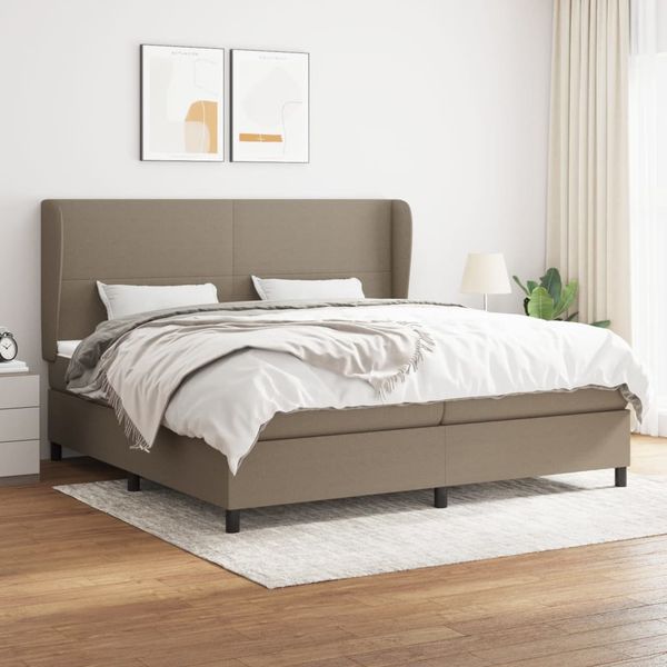 vidaXL Boxspring posteľ s matracom sivohnedý 200x200 cm látka
