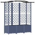 vidaXL Vyvýšený záhon s mriežkou a strechou Sivá 163 x 40 x 138 cm PP