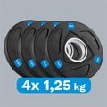 Sada litinových závaží 4x1,25 kg, 51 mm, REBEL ACTIVE RBA-2107