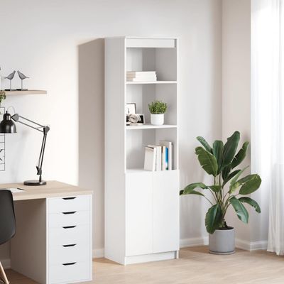 vidaXL Vysoká skrinka biela 50x35x180 cm spracované drevo