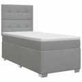 vidaXL Posteľ boxspring s matracom Svetlosivá Jednoduchý Látka