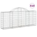 vidaXL Oblúkové gabionové koše 10ks 200x30x80/100cm pozinkované železo