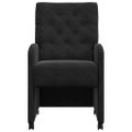 vidaXL Jedálenské stoličky na kolieskach 2 ks Zamat Čierna