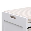 vidaXL Lavička do chodby biela 70x33,5x45 cm paulownia drevo