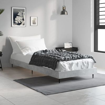 vidaXL Posteľný rám betónový sivý 75x190 cm kompozitné drevo