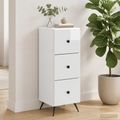 vidaXL Zásuvkový kabinet Biela s vysokým leskom 33 x 34,5 x 90 cm