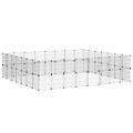 vidaXL 60-panelová klietka pre domáce zvieratá čierna 280x245x70 cm oceľ