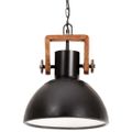 vidaXL Industriálna závesná lampa 25 W, čierna, okrúhla 30 cm E27