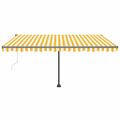 vidaXL Samostatne stojaca automatická markíza 400x300 cm žlto-biela