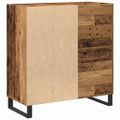 vidaXL Skrinka na gramofónové platne Staré drevo 84,5 x 38 x 89 cm