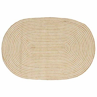 vidaXL Kusové koberce Prírodná a biela 122 x 183 cm Juta