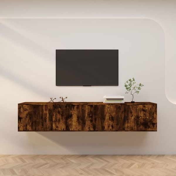 vidaXL Nástenné TV skrinky 2 ks dymový dub 100x34,5x40 cm