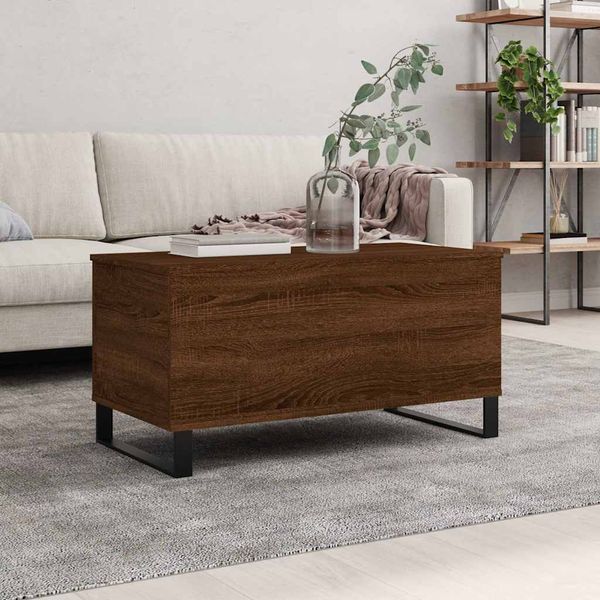 vidaXL Konferenčný stolík hnedý dub 90x44,5x45 cm spracované drevo