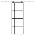vidaXL Posuvné dvere s kovaním 76x205 cm ESG sklo a hliník