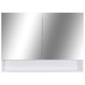 vidaXL LED kúpeľňová zrkadlová skrinka biela 80x15x60 cm MDF