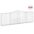 vidaXL Oblúkové gabionové koše 20 ks 400x30x120/140 cm pozink. železo