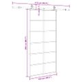 vidaXL Posuvné dvere s kovaním čierne 102x205 cm ESG sklo