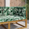 vidaXL Vankúš na vonkajšiu pohovku Polyester Vzor s listami 80 x 80 cm