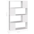 vidaXL Knižnica deliaca stena biela 80x24x124,5 cm drevotrieska