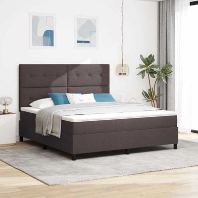 vidaXL Posteľ s pružinovým rámom Tmavohnedá 180 x 200 cm látka