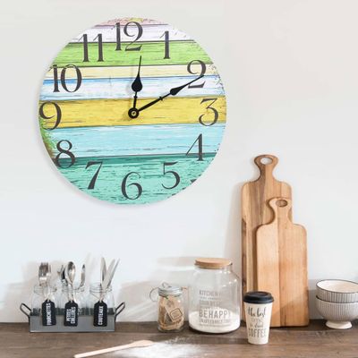 vidaXL Nástenné hodiny viacfarebné 30 cm MDF