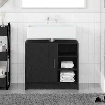 vidaXL Kúpeľňová skriňa Čierny dub 63 x 29 x 55 cm Kompozitné drevo