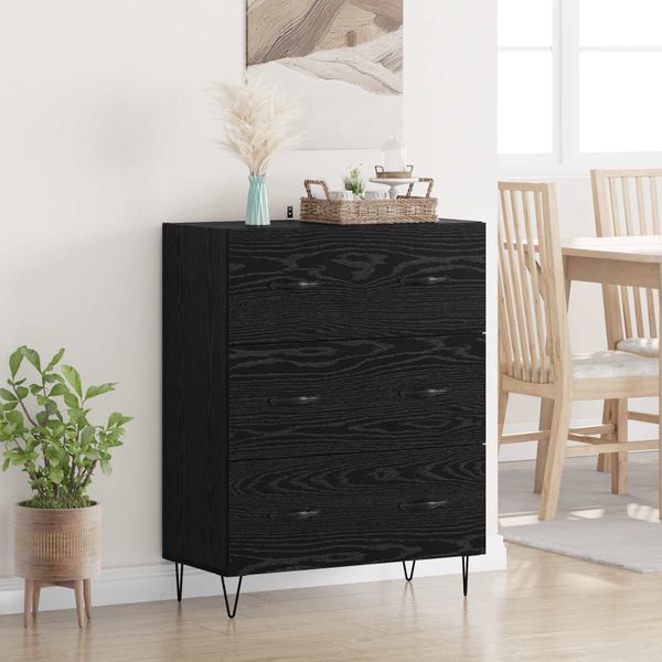 vidaXL Servírovacia skriňa so zásuvkou Čierny dub 69,5 x 34 x 90 cm