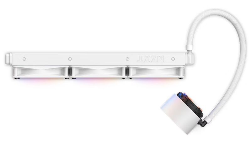 NZXT vodní chladič Kraken 360 ELITE RGB / 3x120mm RGB fan / 4-pin PWM / LCD disp. / 6 let / bílý Vodní chladic, pro CPU, pro Intel i AMD, LCD displej, 3× 120mm ventilátor, socket 1700, 1200, 115x, AM5, AM4, 4pin PWM, RGB, 6 le