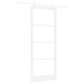 vidaXL Posuvné dvere 93 x 232 cm Masívne borovicové drevo a sklo Biela