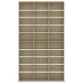 vidaXL Skrinka na CD, biela a sonoma 102x23x177,5 cm, kompozitné drevo