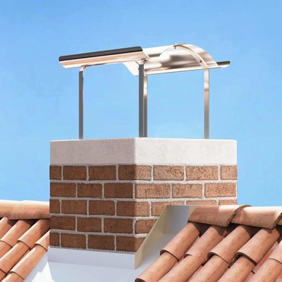 vidaXL Komínová strieška Strieborná 59,5 x 50 x 36,5 cm Nerezová oceľ