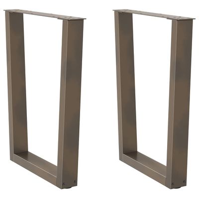 vidaXL Nohy k jedálenskému stolu v tvare V, 2 ks, prírodná oceľ, 70 x (72 – 73,3) cm, oceľ
