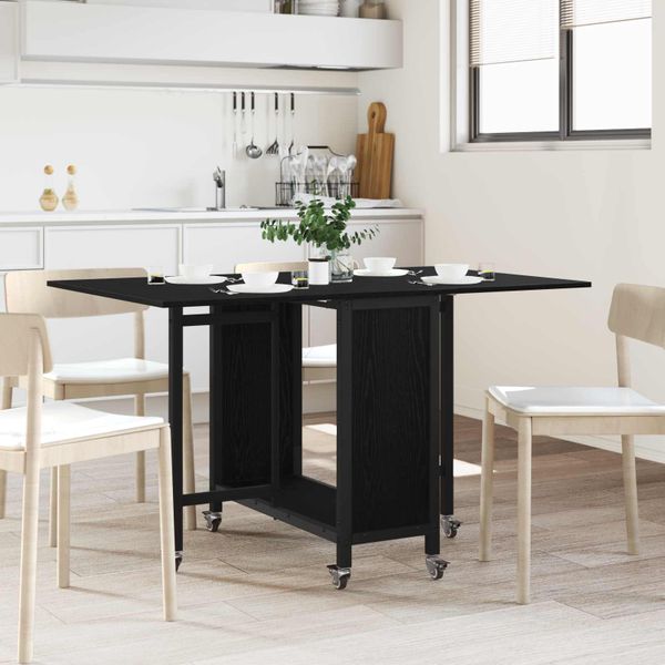 vidaXL Skladací jedálenský stôl s kolieskami 130 x 80 x 76,5 cm