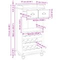 vidaXL Skrinka na víno ASKIM Biela s medovým vrchom 57 x 37 x 114 cm