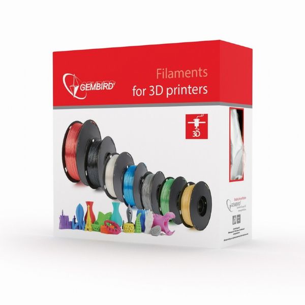 PLA plastic filament pre 3D tlač, priemer 1,75mm, farba červená, Gembird
