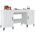 vidaXL Stôl biely 140x50x75 cm spracované drevo