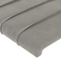 vidaXL Čelo postele so záhybmi bledosivé 103x23x118/128 cm zamat